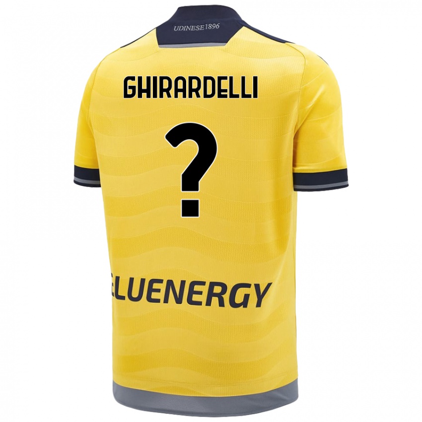 Gyermek Davide Ghirardelli #0 Aranysárga Idegenbeli Jersey 2024/25 Mez Póló Ing