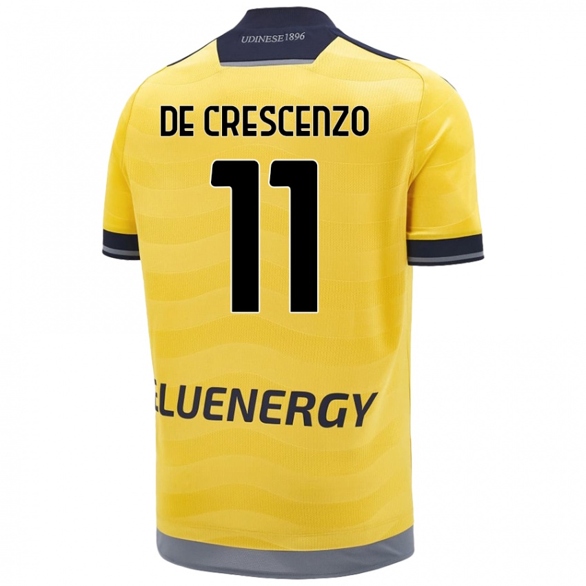 Gyermek Marco De Crescenzo #11 Aranysárga Idegenbeli Jersey 2024/25 Mez Póló Ing