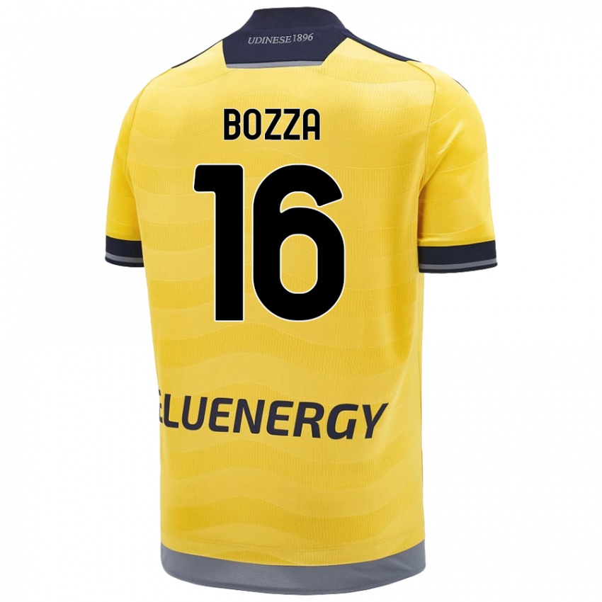 Gyermek Mattia Bozza #16 Aranysárga Idegenbeli Jersey 2024/25 Mez Póló Ing