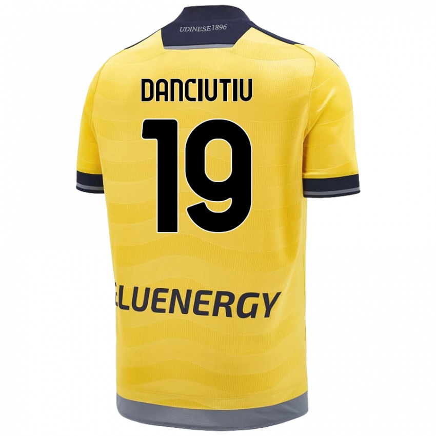 Gyermek Vlad Danciuțiu #19 Aranysárga Idegenbeli Jersey 2024/25 Mez Póló Ing