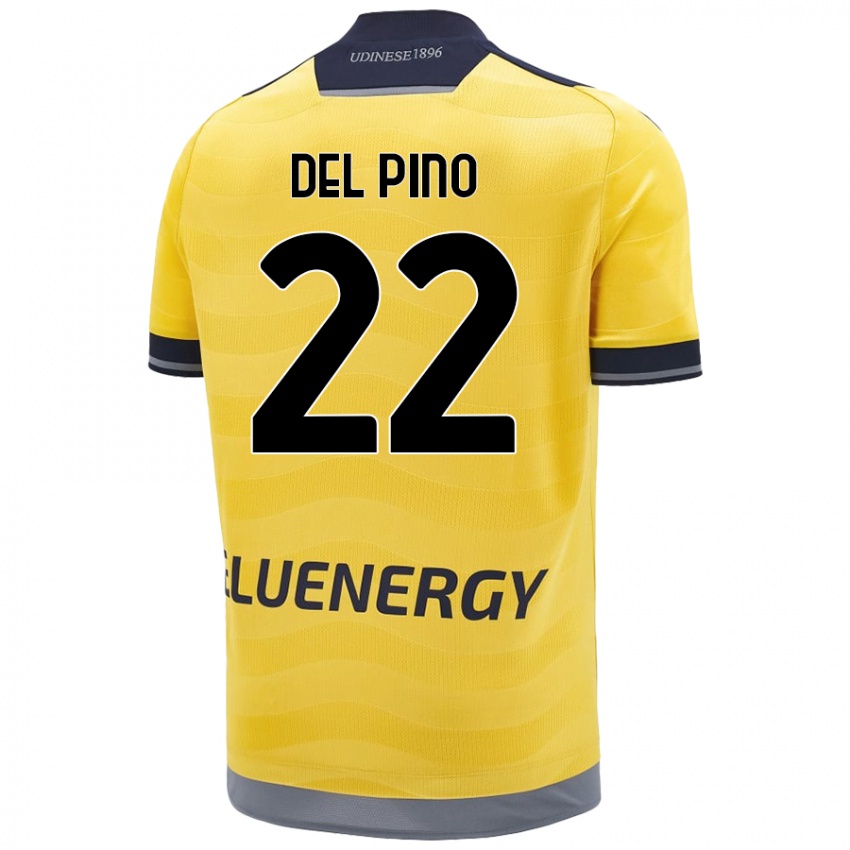 Gyermek Lorenzo Del Pino #22 Aranysárga Idegenbeli Jersey 2024/25 Mez Póló Ing