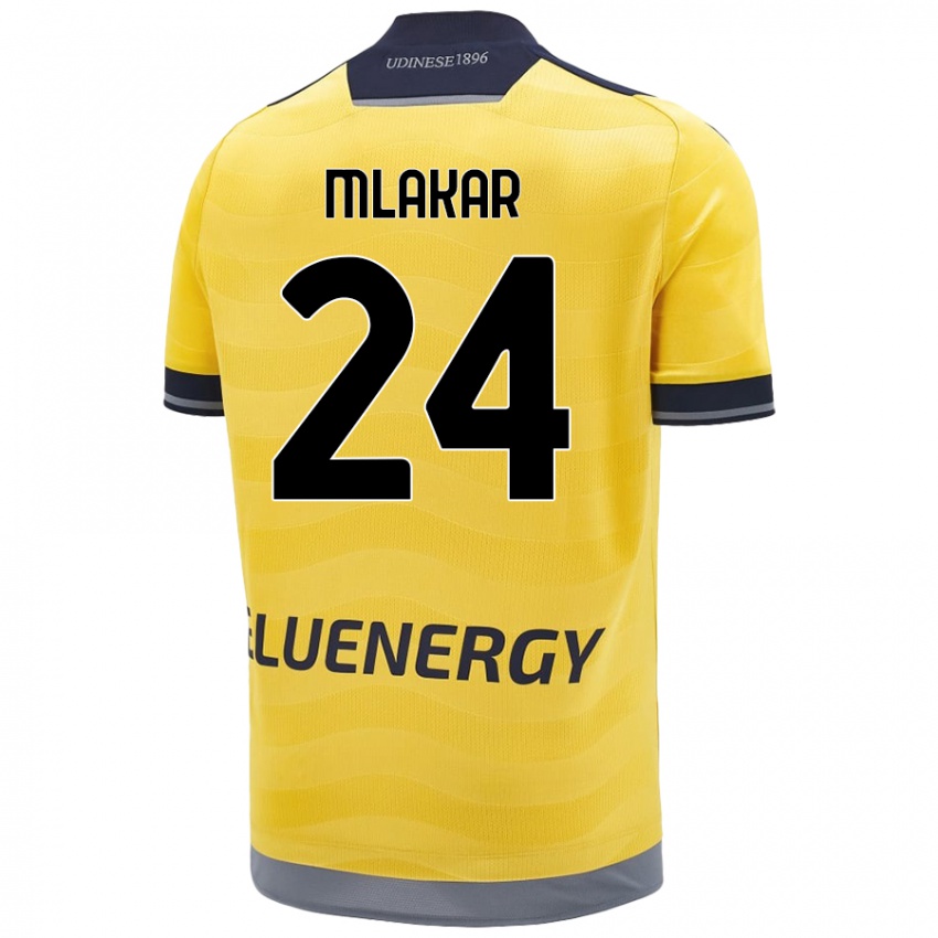 Gyermek Lorenzo Mlakar #24 Aranysárga Idegenbeli Jersey 2024/25 Mez Póló Ing