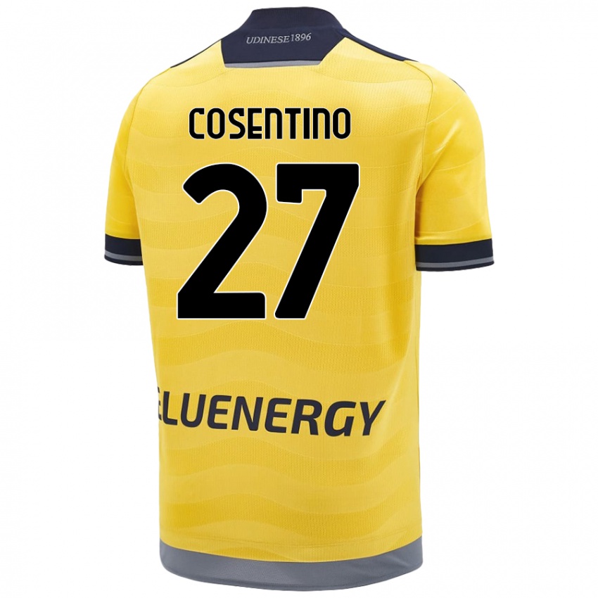 Gyermek Sergio Cosentino #27 Aranysárga Idegenbeli Jersey 2024/25 Mez Póló Ing