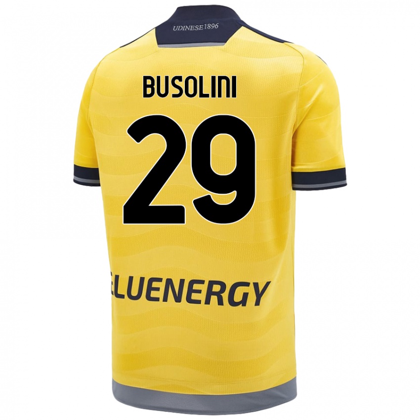 Gyermek Alessandro Busolini #29 Aranysárga Idegenbeli Jersey 2024/25 Mez Póló Ing