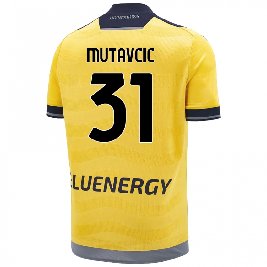 Gyermek Jan Mutavcic #31 Aranysárga Idegenbeli Jersey 2024/25 Mez Póló Ing