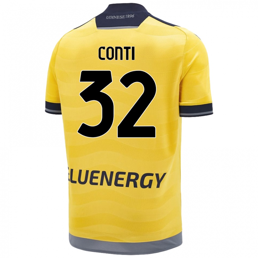 Gyermek Manuel Conti #32 Aranysárga Idegenbeli Jersey 2024/25 Mez Póló Ing