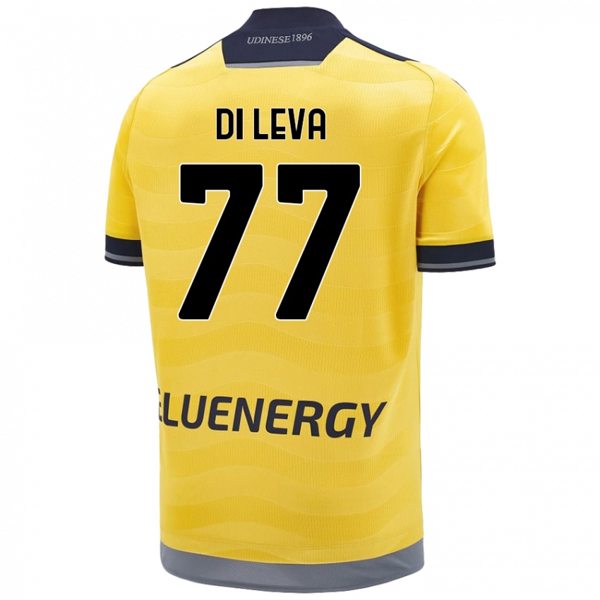 Gyermek Vincenzo Di Leva #77 Aranysárga Idegenbeli Jersey 2024/25 Mez Póló Ing