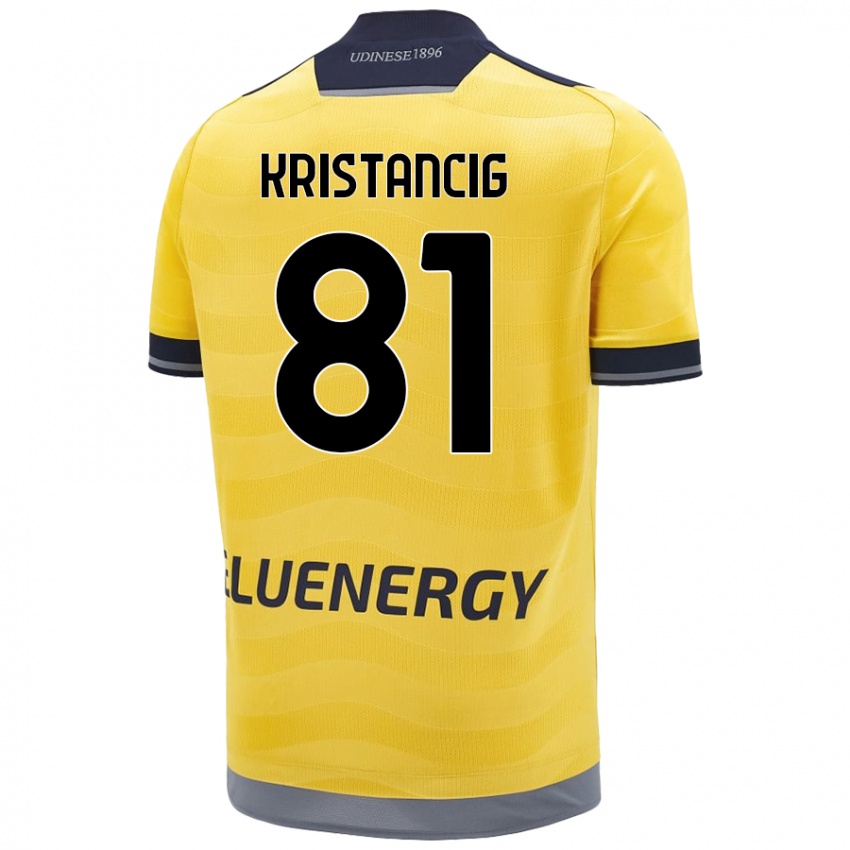 Gyermek Luca Kristancig #81 Aranysárga Idegenbeli Jersey 2024/25 Mez Póló Ing