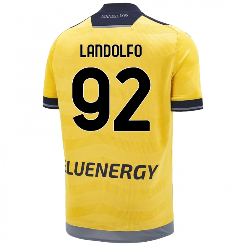 Gyermek Tommaso Landolfo #92 Aranysárga Idegenbeli Jersey 2024/25 Mez Póló Ing