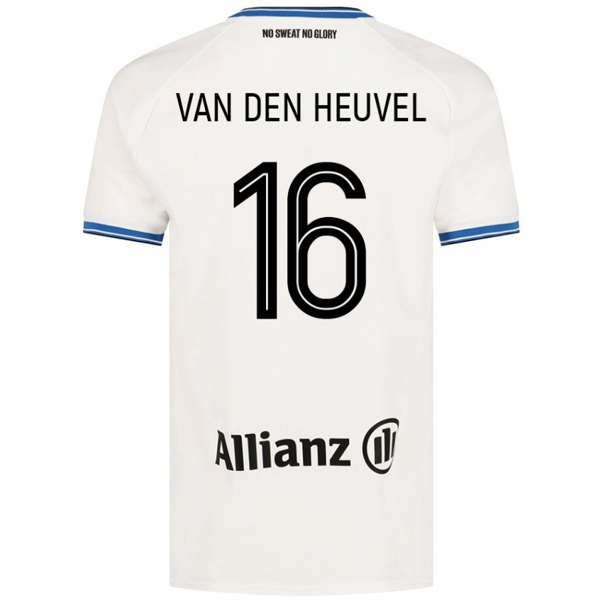 Gyermek Dani Van Den Heuvel #16 Fehér Idegenbeli Jersey 2024/25 Mez Póló Ing