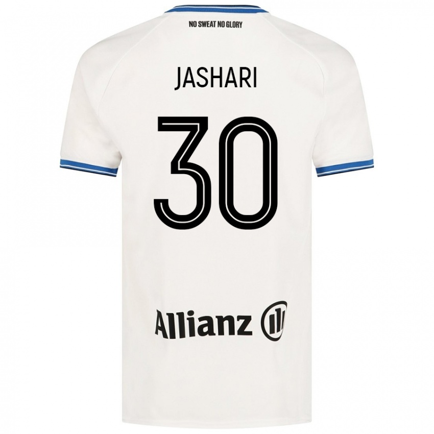 Gyermek Ardon Jashari #30 Fehér Idegenbeli Jersey 2024/25 Mez Póló Ing