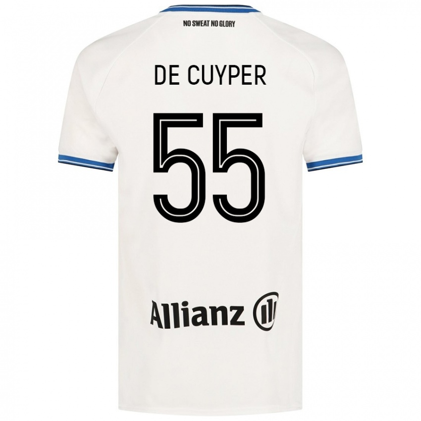 Gyermek Maxim De Cuyper #55 Fehér Idegenbeli Jersey 2024/25 Mez Póló Ing