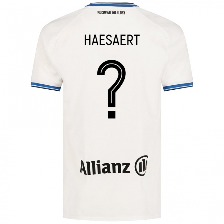 Gyermek Mateo Haesaert #0 Fehér Idegenbeli Jersey 2024/25 Mez Póló Ing