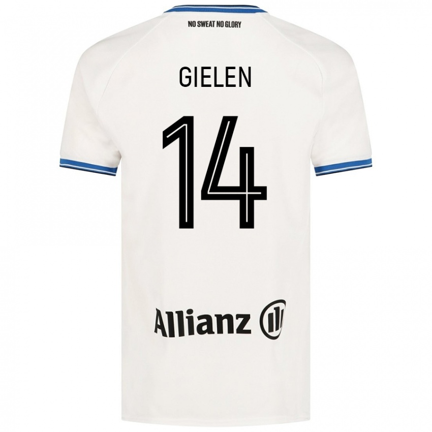 Gyermek Sterre Gielen #14 Fehér Idegenbeli Jersey 2024/25 Mez Póló Ing