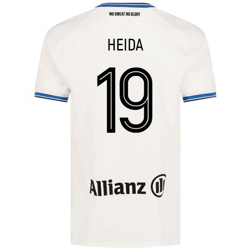 Gyermek Jade Heida #19 Fehér Idegenbeli Jersey 2024/25 Mez Póló Ing