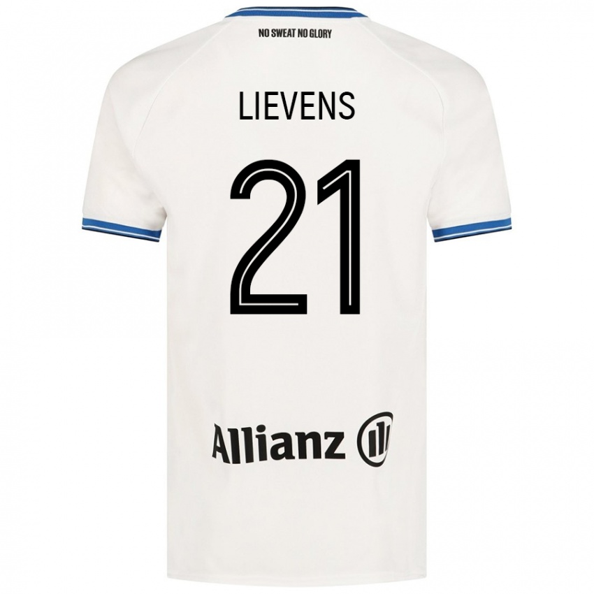 Gyermek Caitlin Lievens #21 Fehér Idegenbeli Jersey 2024/25 Mez Póló Ing