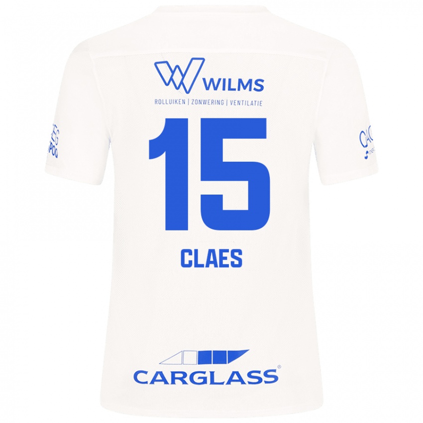 Gyermek Thomas Claes #15 Fehér Idegenbeli Jersey 2024/25 Mez Póló Ing