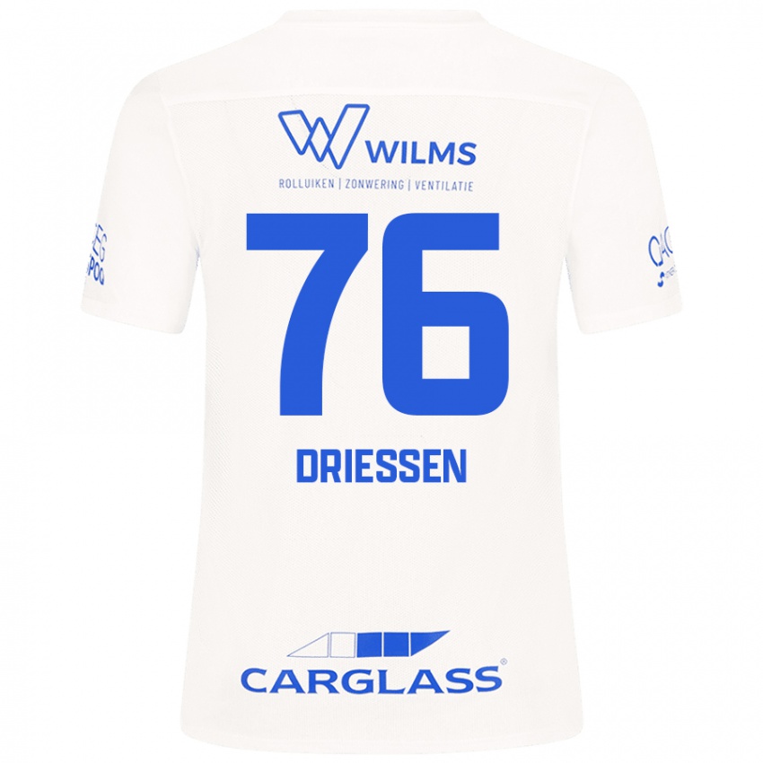 Gyermek Jelle Driessen #76 Fehér Idegenbeli Jersey 2024/25 Mez Póló Ing