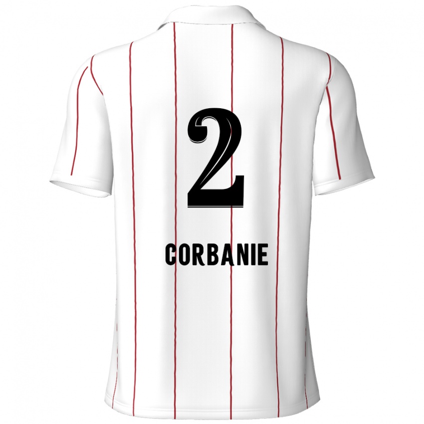 Gyermek Kobe Corbanie #2 Fehér Fekete Idegenbeli Jersey 2024/25 Mez Póló Ing