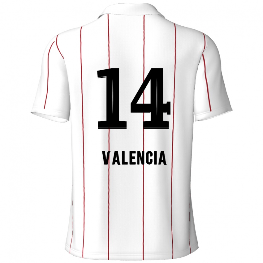 Gyermek Anthony Valencia #14 Fehér Fekete Idegenbeli Jersey 2024/25 Mez Póló Ing