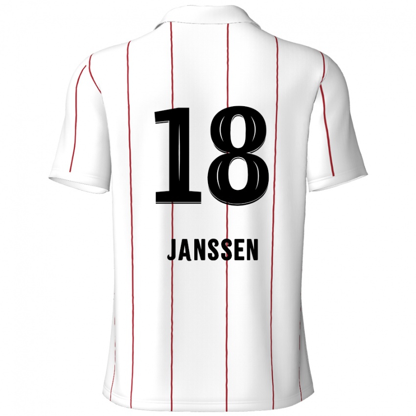 Gyermek Vincent Janssen #18 Fehér Fekete Idegenbeli Jersey 2024/25 Mez Póló Ing