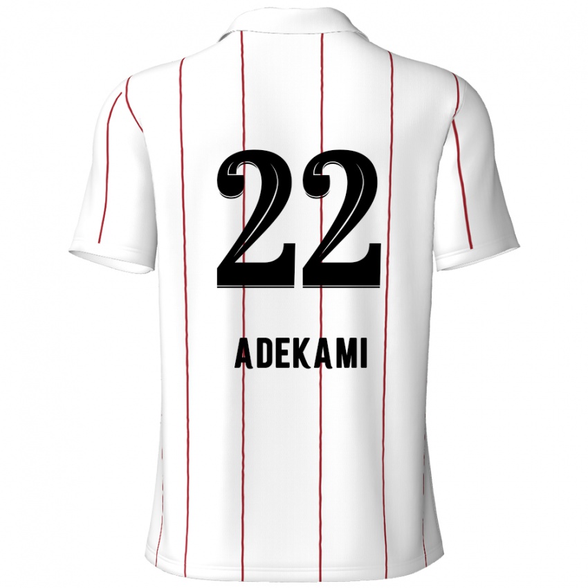 Gyermek Farouck Adekami #22 Fehér Fekete Idegenbeli Jersey 2024/25 Mez Póló Ing