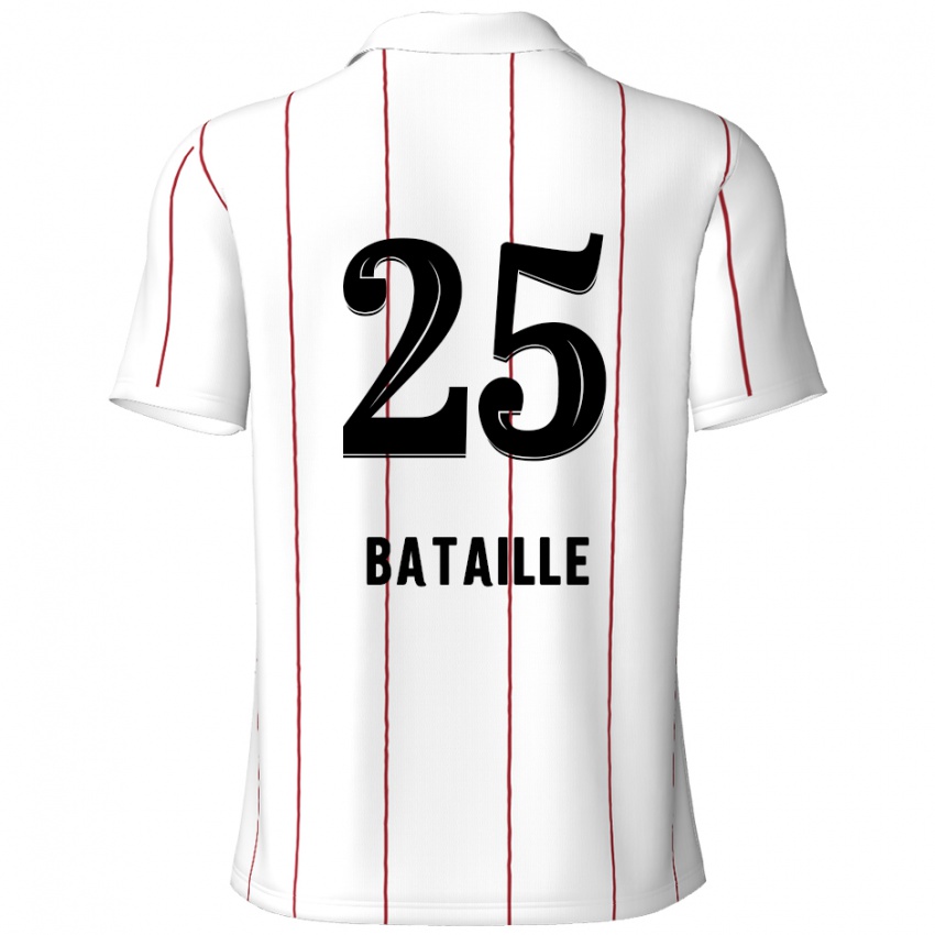 Gyermek Jelle Bataille #25 Fehér Fekete Idegenbeli Jersey 2024/25 Mez Póló Ing