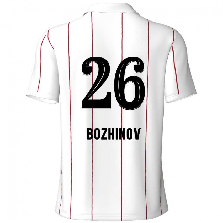 Gyermek Rosen Bozhinov #26 Fehér Fekete Idegenbeli Jersey 2024/25 Mez Póló Ing