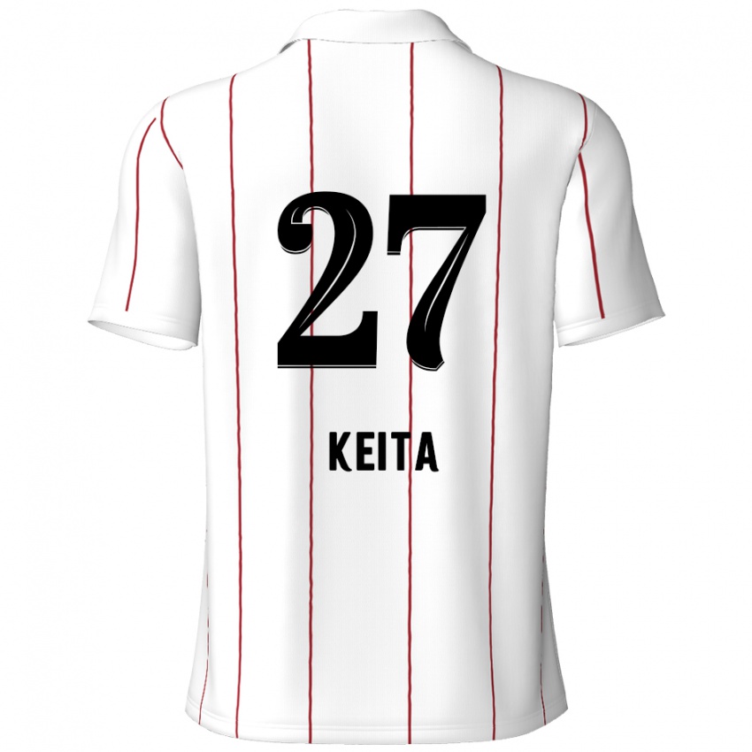 Gyermek Mandela Keita #27 Fehér Fekete Idegenbeli Jersey 2024/25 Mez Póló Ing