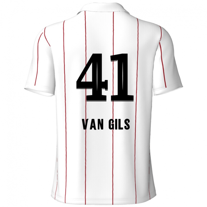 Gyermek Mathis Van Gils #41 Fehér Fekete Idegenbeli Jersey 2024/25 Mez Póló Ing