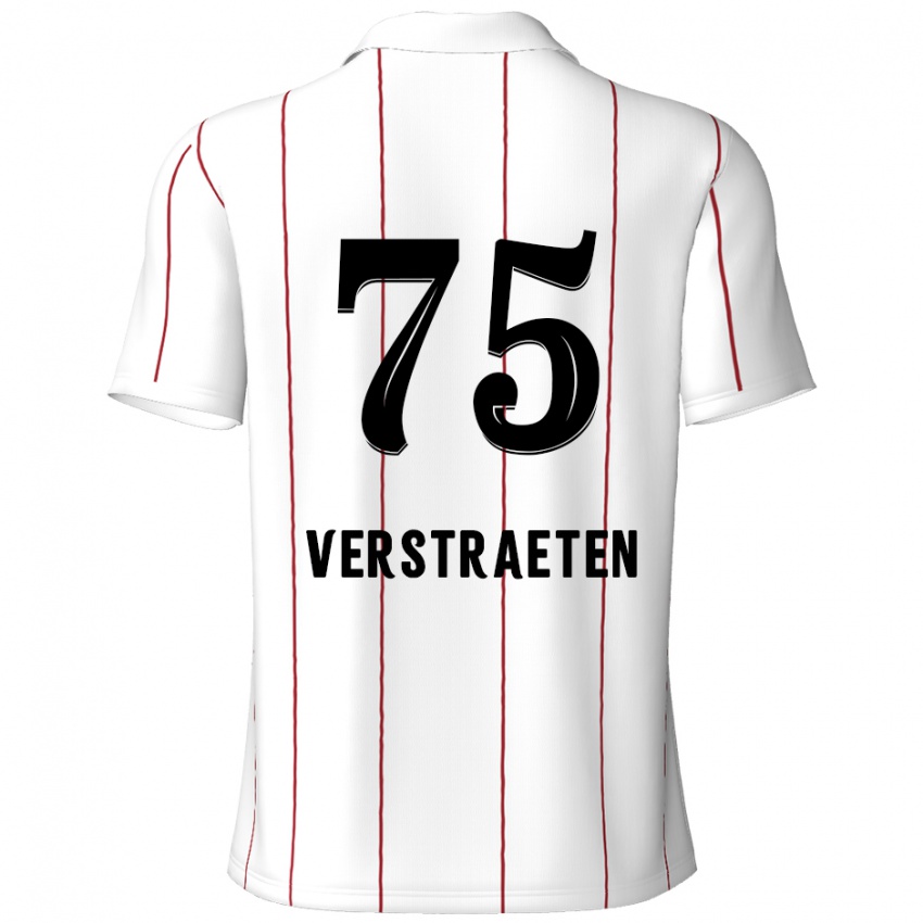 Gyermek Andreas Verstraeten #75 Fehér Fekete Idegenbeli Jersey 2024/25 Mez Póló Ing