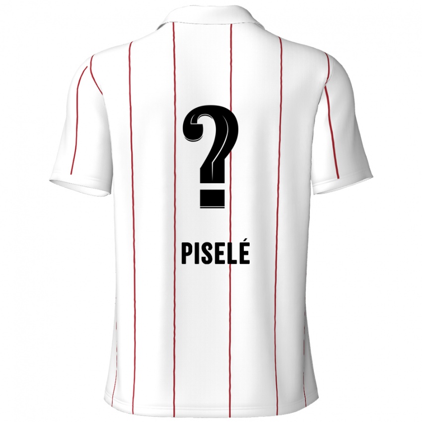 Gyermek Lowie Piselé #0 Fehér Fekete Idegenbeli Jersey 2024/25 Mez Póló Ing