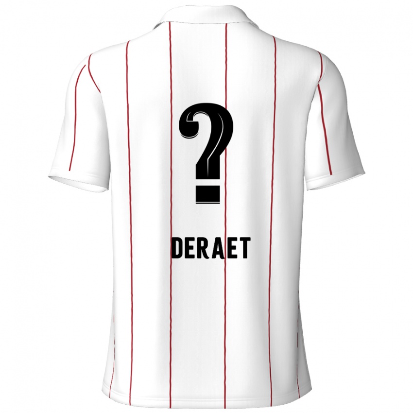 Gyermek Xavi Deraet #0 Fehér Fekete Idegenbeli Jersey 2024/25 Mez Póló Ing