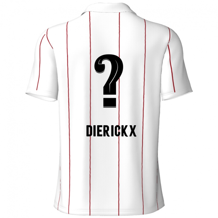 Gyermek Xander Dierickx #0 Fehér Fekete Idegenbeli Jersey 2024/25 Mez Póló Ing