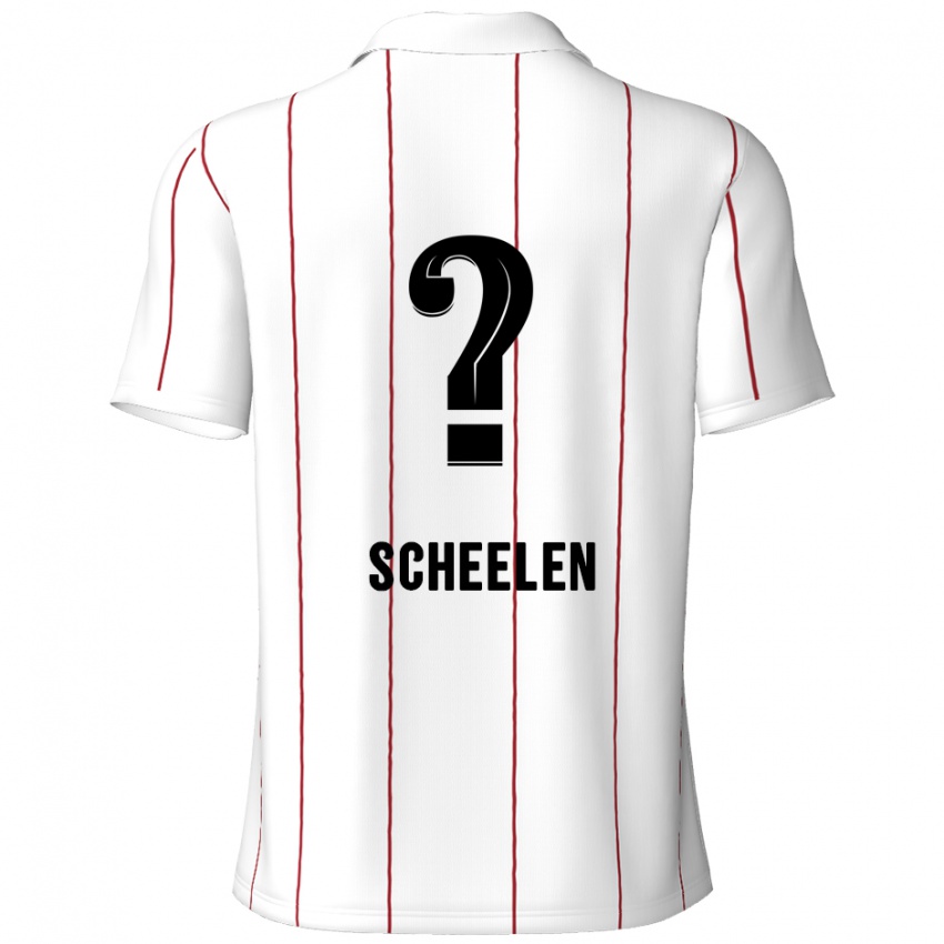 Gyermek Thijme Scheelen #0 Fehér Fekete Idegenbeli Jersey 2024/25 Mez Póló Ing