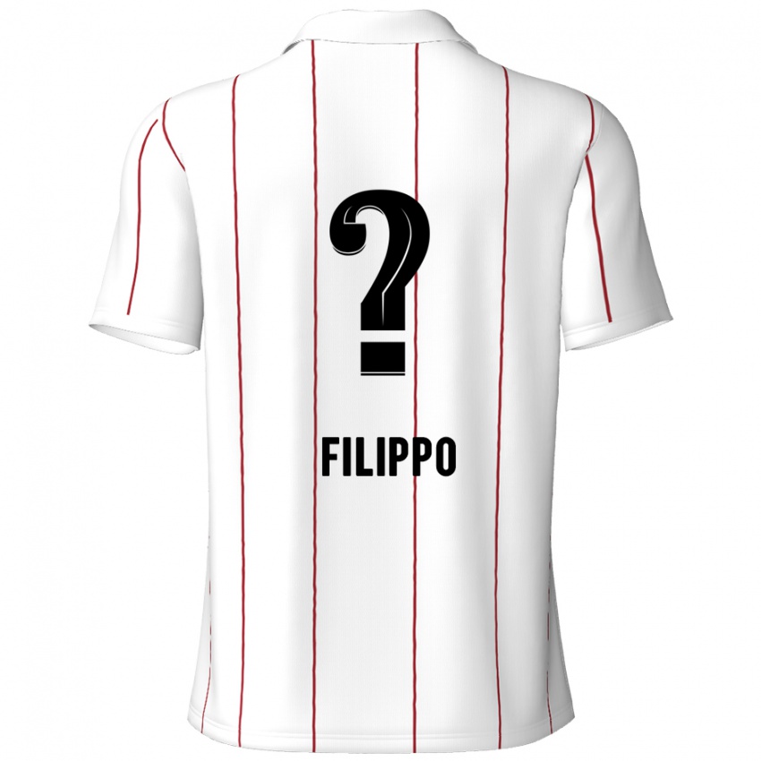 Gyermek Niels Filippo #0 Fehér Fekete Idegenbeli Jersey 2024/25 Mez Póló Ing