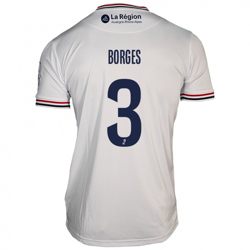 Gyermek Neto Borges #3 Fehér Idegenbeli Jersey 2024/25 Mez Póló Ing