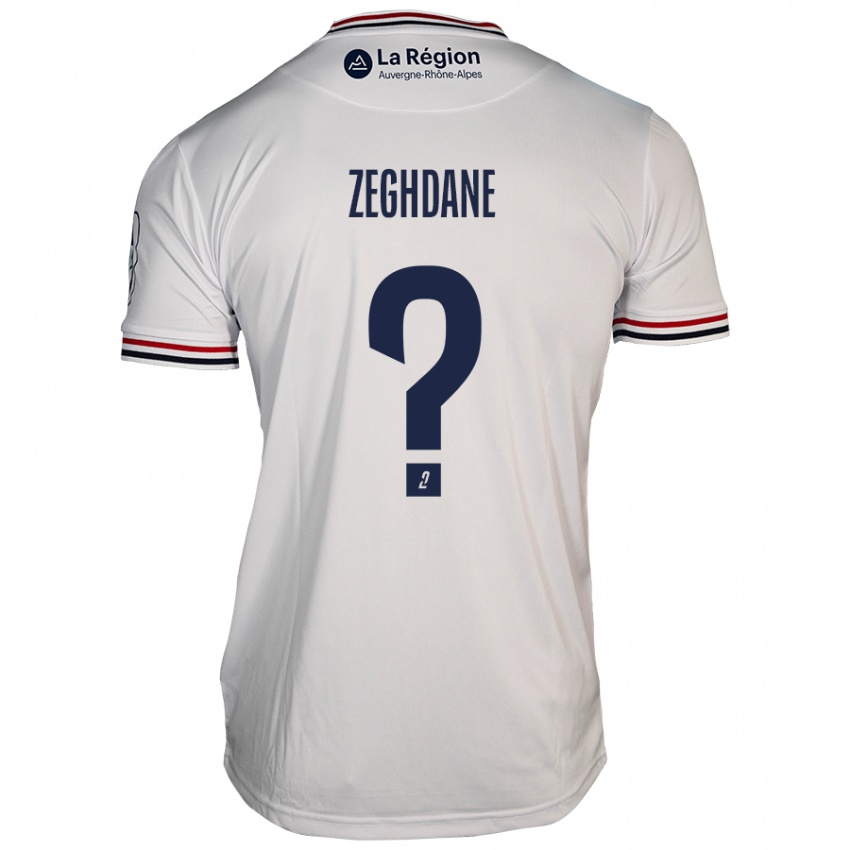 Gyermek Merwan Zeghdane #0 Fehér Idegenbeli Jersey 2024/25 Mez Póló Ing