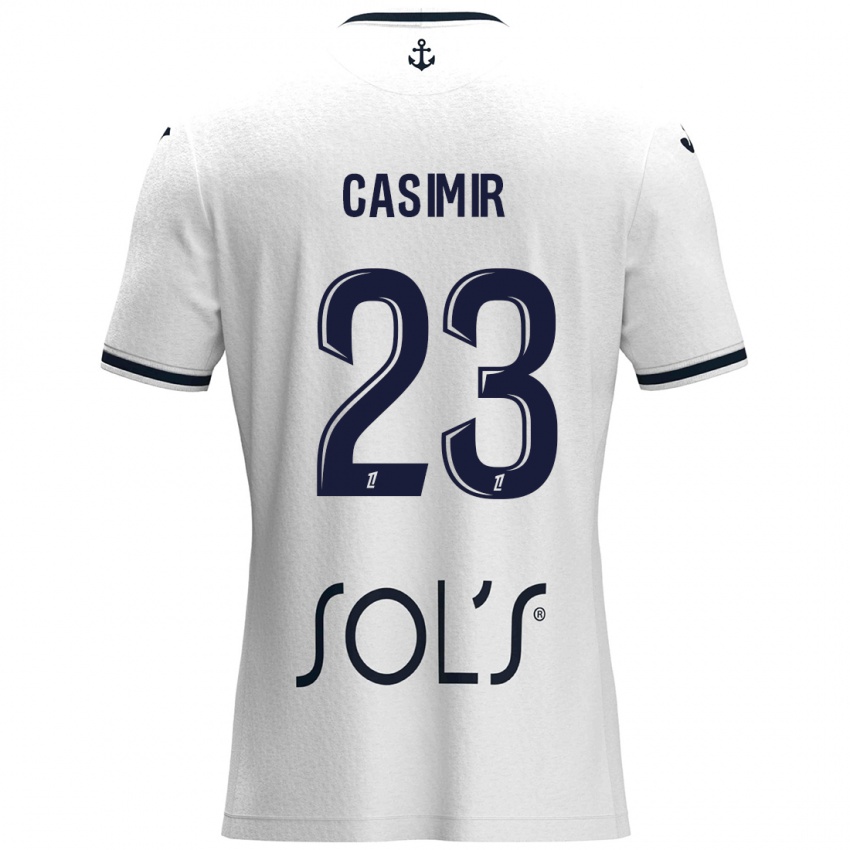 Gyermek Josué Casimir #23 Fehér Sötétkék Idegenbeli Jersey 2024/25 Mez Póló Ing