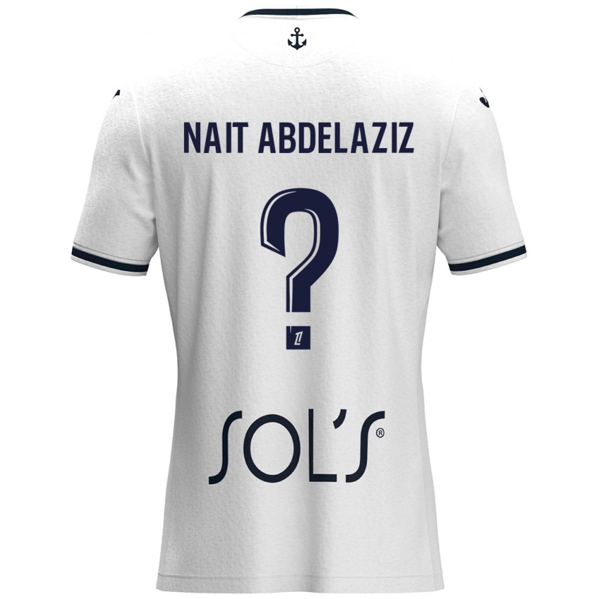 Gyermek Elias Naït Abdelaziz #0 Fehér Sötétkék Idegenbeli Jersey 2024/25 Mez Póló Ing