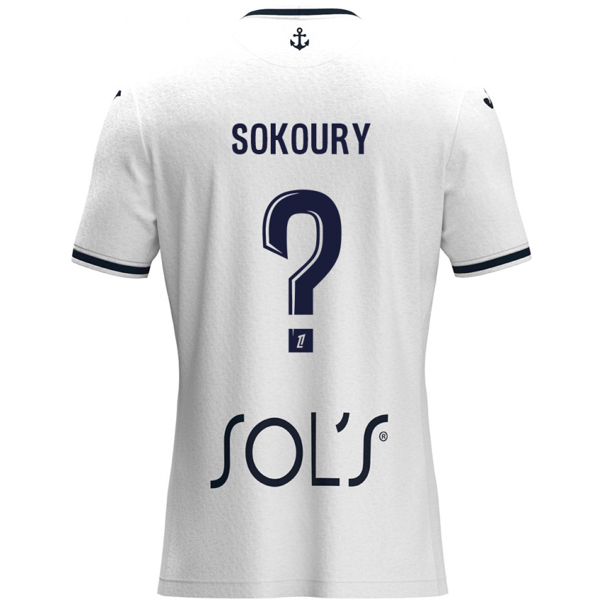 Gyermek Junior Sokoury #0 Fehér Sötétkék Idegenbeli Jersey 2024/25 Mez Póló Ing