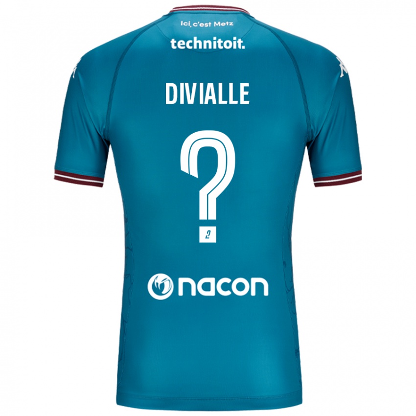 Gyermek Charles Divialle #0 Bleu Benzin Idegenbeli Jersey 2024/25 Mez Póló Ing