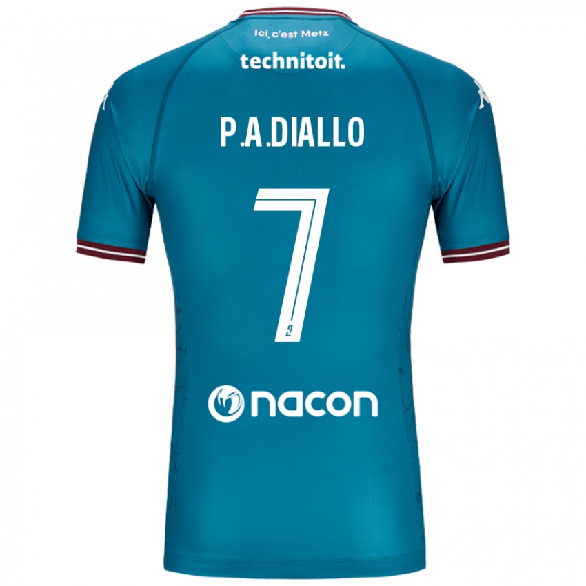 Gyermek Papa Amadou Diallo #7 Bleu Benzin Idegenbeli Jersey 2024/25 Mez Póló Ing