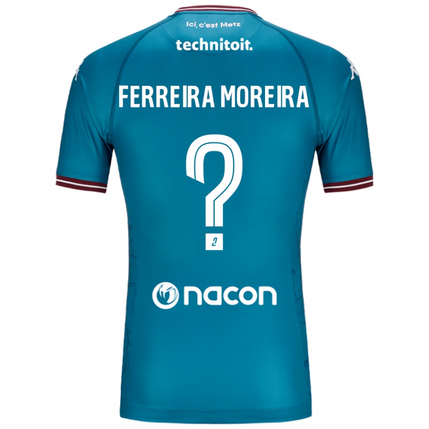 Gyermek Ruben Ferreira Moreira #0 Bleu Benzin Idegenbeli Jersey 2024/25 Mez Póló Ing