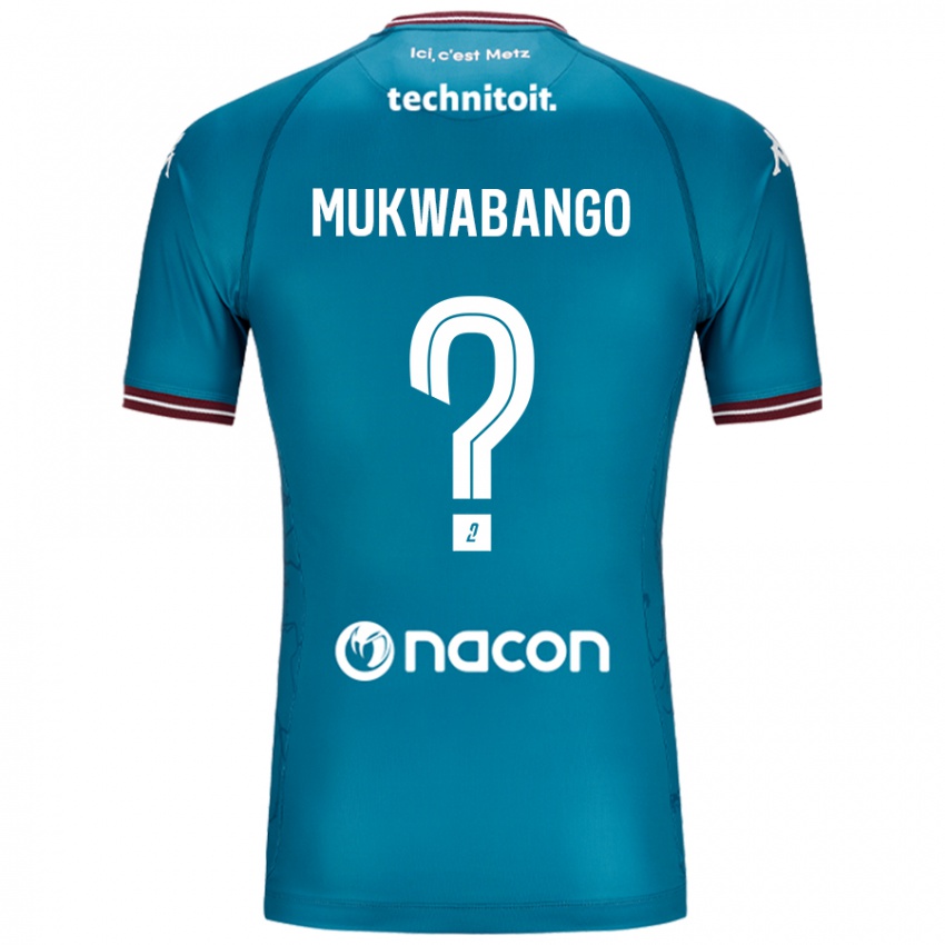 Gyermek Bénit Mukwabango #0 Bleu Benzin Idegenbeli Jersey 2024/25 Mez Póló Ing