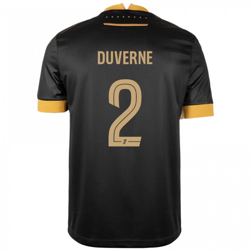 Gyermek Jean-Kévin Duverne #2 Fekete Barna Idegenbeli Jersey 2024/25 Mez Póló Ing