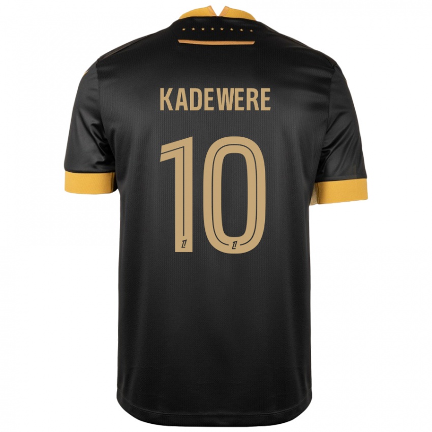 Gyermek Tino Kadewere #10 Fekete Barna Idegenbeli Jersey 2024/25 Mez Póló Ing