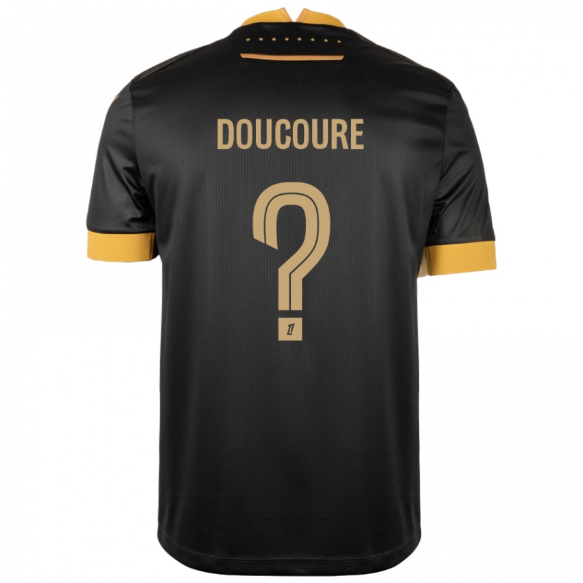 Gyermek Sekou Doucoure #0 Fekete Barna Idegenbeli Jersey 2024/25 Mez Póló Ing