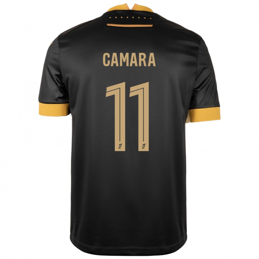 Gyermek Aboubacar Camara #11 Fekete Barna Idegenbeli Jersey 2024/25 Mez Póló Ing