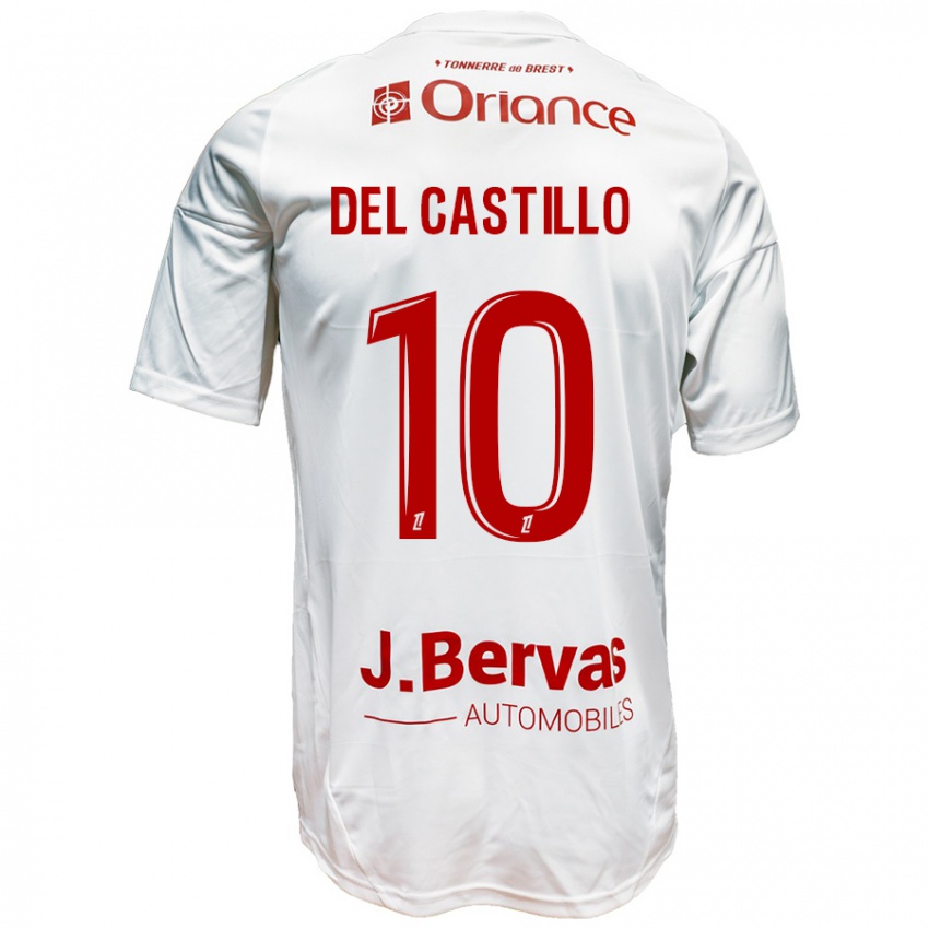 Gyermek Romain Del Castillo #10 Fehér Piros Idegenbeli Jersey 2024/25 Mez Póló Ing